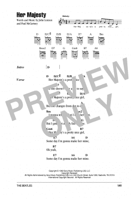 page one of Her Majesty (Guitar Chords/Lyrics)