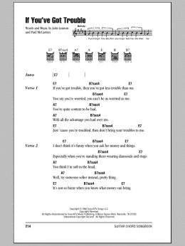 page one of If You've Got Trouble (Guitar Chords/Lyrics)