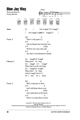 page one of Blue Jay Way (Guitar Chords/Lyrics)