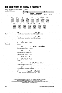 page one of Do You Want To Know A Secret? (Guitar Chords/Lyrics)
