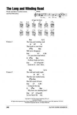 page one of The Long And Winding Road (Guitar Chords/Lyrics)