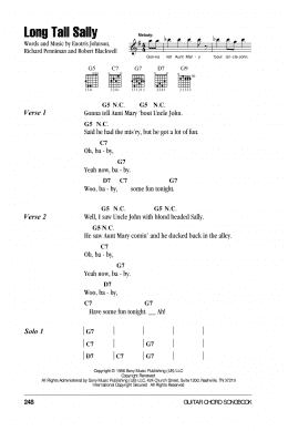 page one of Long Tall Sally (Guitar Chords/Lyrics)