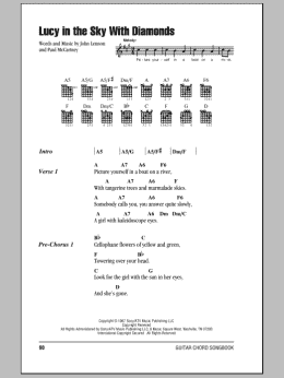 page one of Lucy In The Sky With Diamonds (Guitar Chords/Lyrics)
