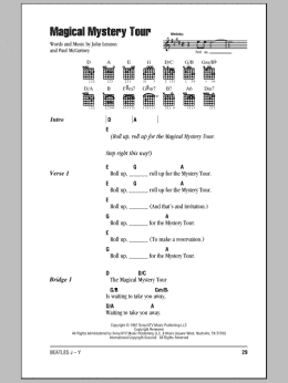 page one of Magical Mystery Tour (Guitar Chords/Lyrics)
