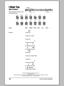 page one of I Want You (She's So Heavy) (Guitar Chords/Lyrics)