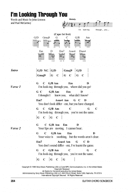 page one of I'm Looking Through You (Guitar Chords/Lyrics)