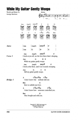 page one of While My Guitar Gently Weeps (Guitar Chords/Lyrics)