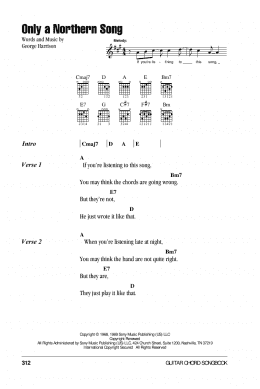 page one of Only A Northern Song (Guitar Chords/Lyrics)