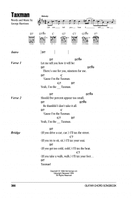 page one of Taxman (Guitar Chords/Lyrics)