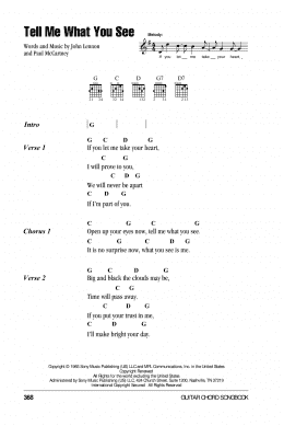 page one of Tell Me What You See (Guitar Chords/Lyrics)