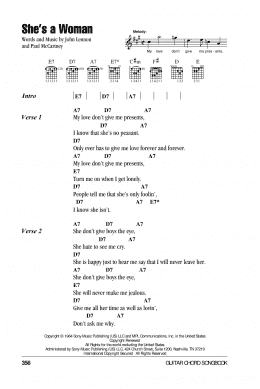 page one of She's A Woman (Guitar Chords/Lyrics)