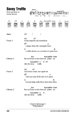 page one of Savoy Truffle (Guitar Chords/Lyrics)