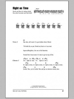 page one of Right On Time (Guitar Chords/Lyrics)