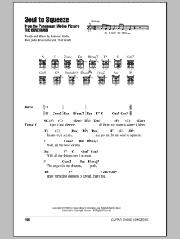 page one of Soul To Squeeze (Guitar Chords/Lyrics)