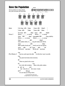 page one of Save The Population (Guitar Chords/Lyrics)