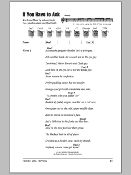 page one of If You Have To Ask (Guitar Chords/Lyrics)