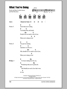 page one of What You're Doing (Guitar Chords/Lyrics)