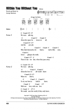 page one of Within You Without You (Guitar Chords/Lyrics)