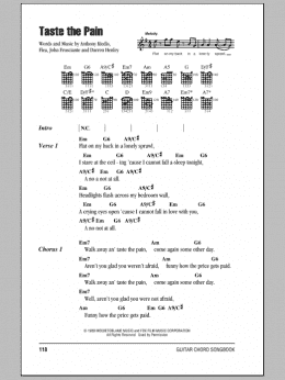 page one of Taste The Pain (Guitar Chords/Lyrics)