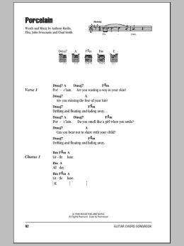page one of Porcelain (Guitar Chords/Lyrics)