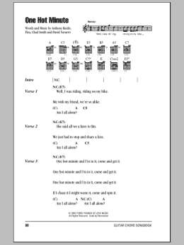 page one of One Hot Minute (Guitar Chords/Lyrics)