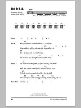 page one of Out In L.A. (Guitar Chords/Lyrics)