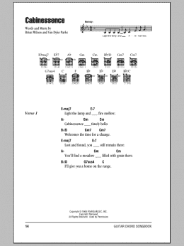 page one of Cabinessence (Guitar Chords/Lyrics)