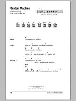 page one of Custom Machine (Guitar Chords/Lyrics)