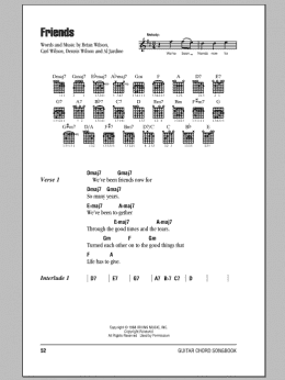page one of Friends (Guitar Chords/Lyrics)