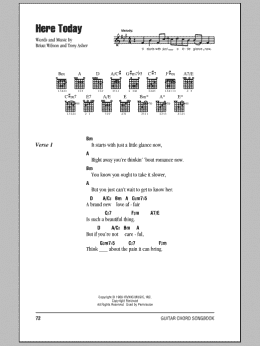 page one of Here Today (Guitar Chords/Lyrics)