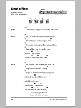 page one of Catch A Wave (Guitar Chords/Lyrics)