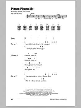 page one of Please Please Me (Guitar Chords/Lyrics)
