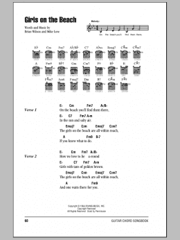 page one of Girls On The Beach (Guitar Chords/Lyrics)