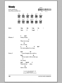 page one of Wendy (Guitar Chords/Lyrics)