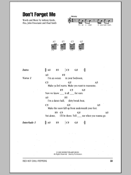 page one of Don't Forget Me (Guitar Chords/Lyrics)