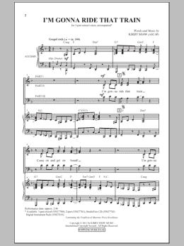 page one of I'm Gonna Ride That Train (3-Part Mixed Choir)