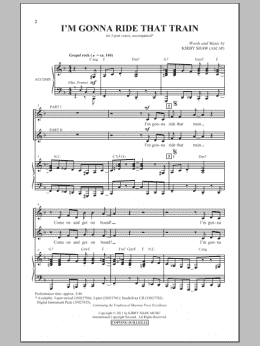 page one of I'm Gonna Ride That Train (2-Part Choir)