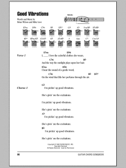 page one of Good Vibrations (Guitar Chords/Lyrics)