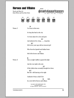 page one of Heroes And Villains (Guitar Chords/Lyrics)