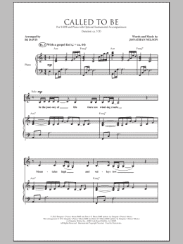 page one of Called To Be (SATB Choir)