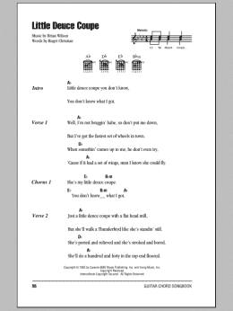 page one of Little Deuce Coupe (Guitar Chords/Lyrics)