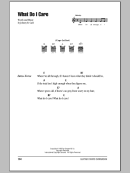 page one of What Do I Care (Guitar Chords/Lyrics)