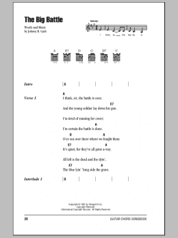page one of The Big Battle (Guitar Chords/Lyrics)