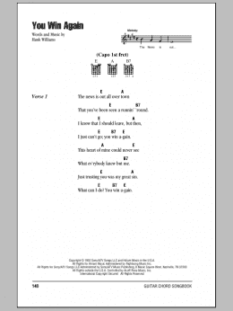 page one of You Win Again (Guitar Chords/Lyrics)