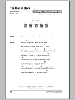 page one of The Man In Black (Guitar Chords/Lyrics)