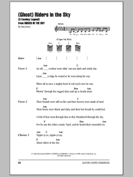 page one of (Ghost) Riders In The Sky (A Cowboy Legend) (Guitar Chords/Lyrics)
