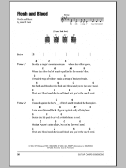 page one of Flesh And Blood (Guitar Chords/Lyrics)