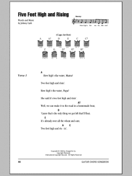 page one of Five Feet High And Rising (Guitar Chords/Lyrics)