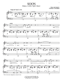 page one of Soon (Piano & Vocal)
