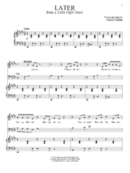 page one of Later (Piano & Vocal)